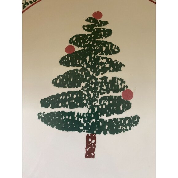 Furio 13" Sponge Print Christmas Tree Platter, Made in Italy - Picture 2 of 6
